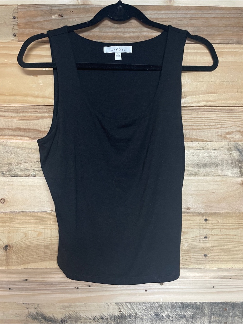 Love tree size large black tank